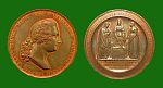 Georg Loos wg projektu C. Pfeiffera, Medal wykonany w 100-lecie wydania przez papieża Klemensa XII konstytucji apostolskiej In Eminentni zakazującej wstępowania w szeregi wolnomularzy osób wyznania rzymsko-katolickiego (1738 r.), Berlin, 1838 rok, brąz.